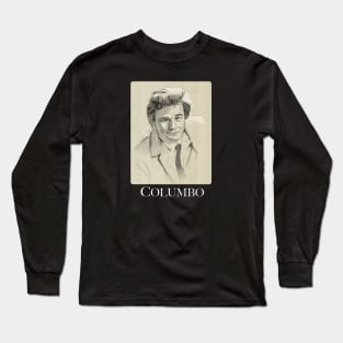 Columbo Portrait Drawing Long Sleeve T-Shirt